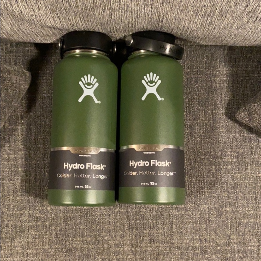 Two brand new Hydro Flask 32oz Olive